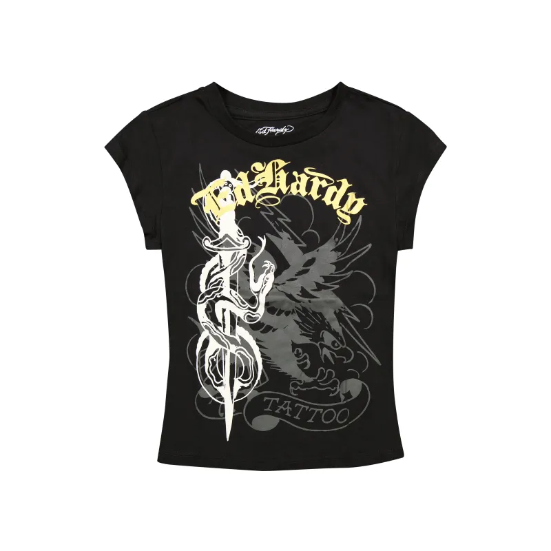 Snake Dagger Cap Sleeve Tee sold by Ed Hardy