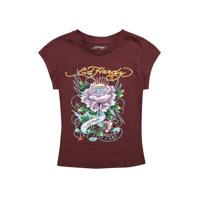 Diamond Flower Cap Sleeve Tee sold by Ed Hardy