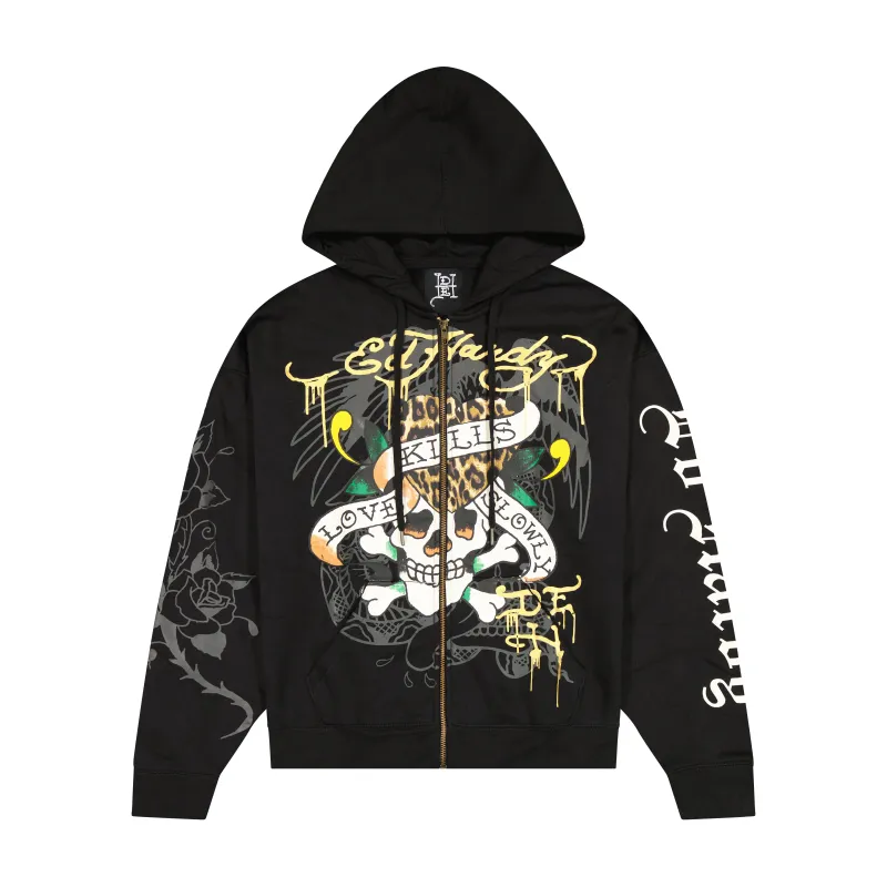 LKS Skull Boxy Zip Hoodie sold by Ed Hardy