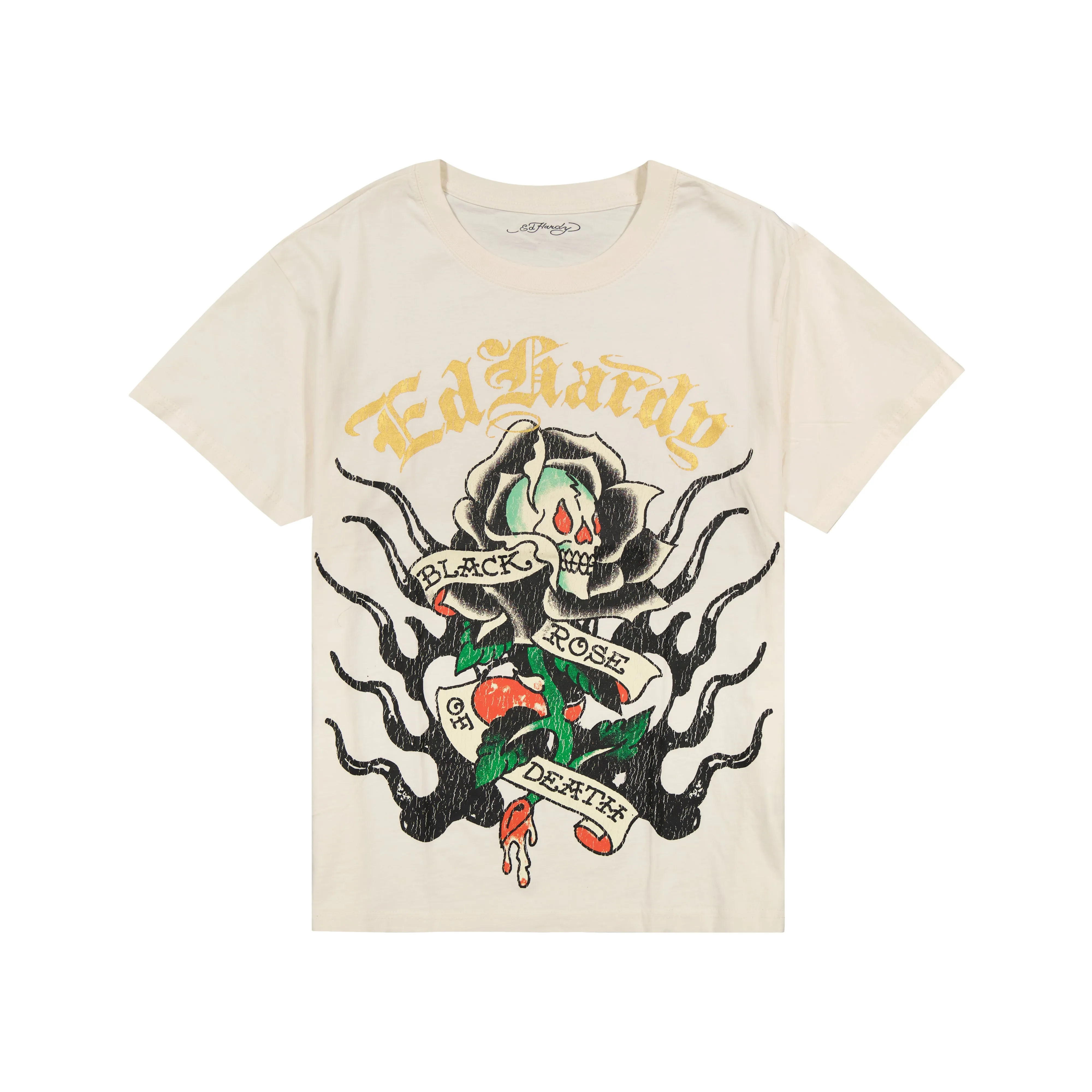 Black Rose Boxy Tee sold by Ed Hardy