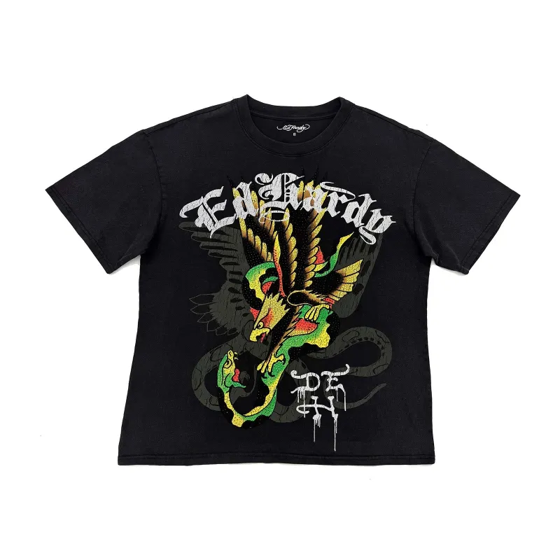 Eagle Snake Rhinestone Boxy Tee sold by Ed Hardy