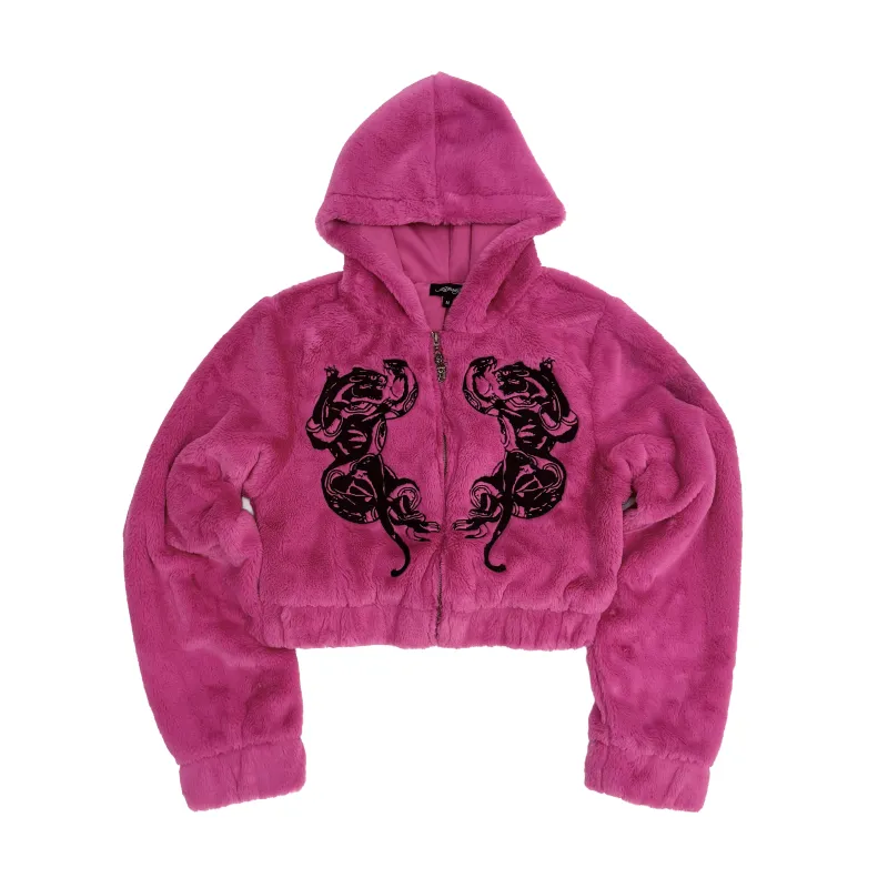 Panthers Faux Fur Hooded Jacket sold by Ed Hardy
