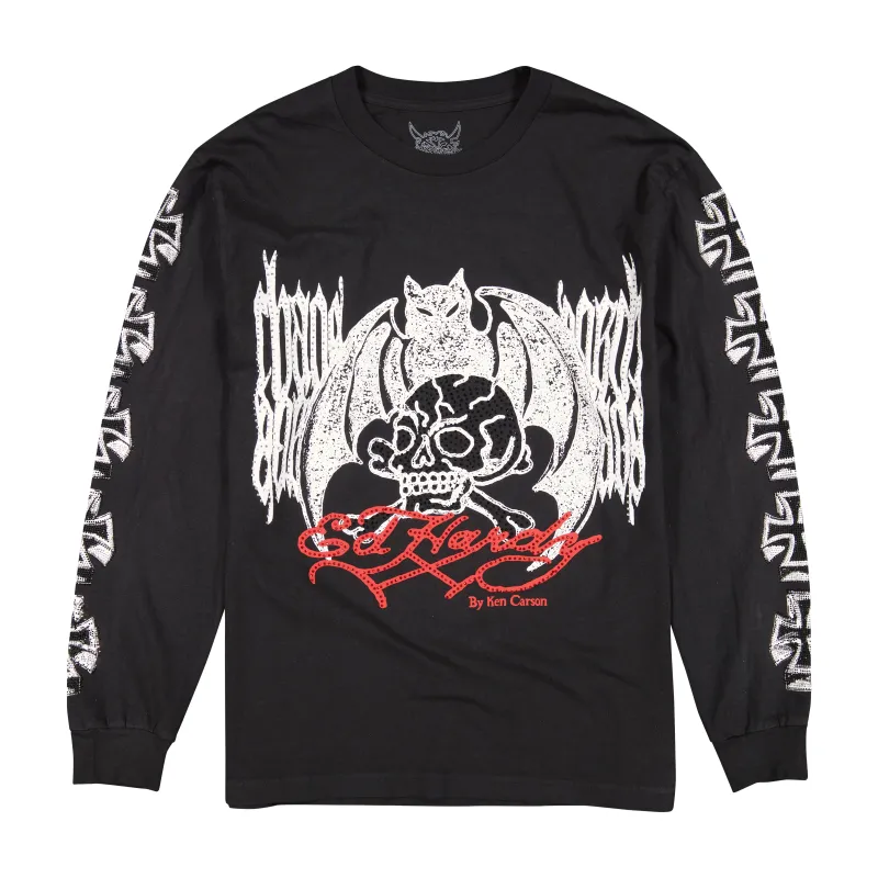 Chaos Rhinestone Ls Tee made by Ed Hardy
