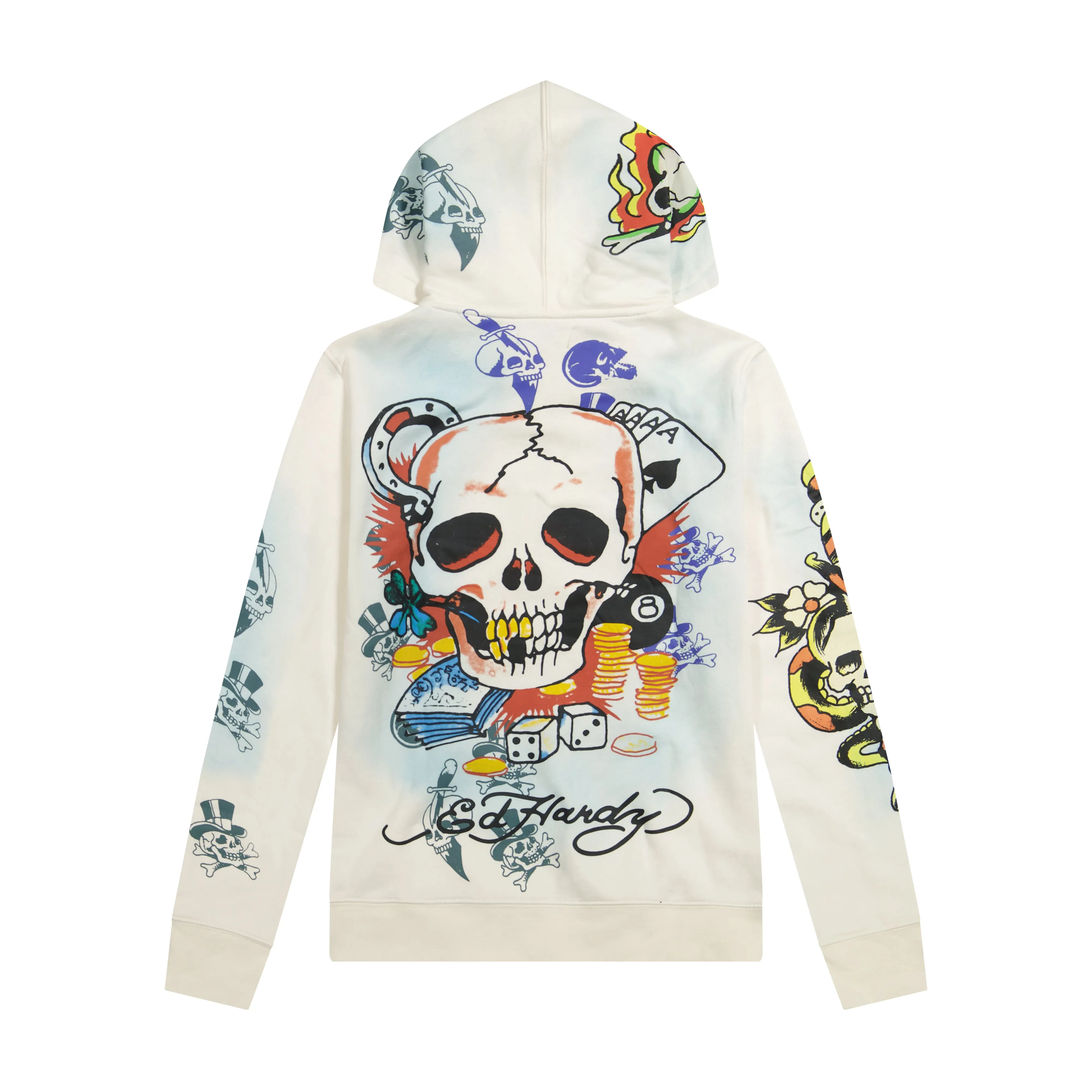Skulls Long Fleece Hoodie sold by Ed Hardy product image thumbnail 2