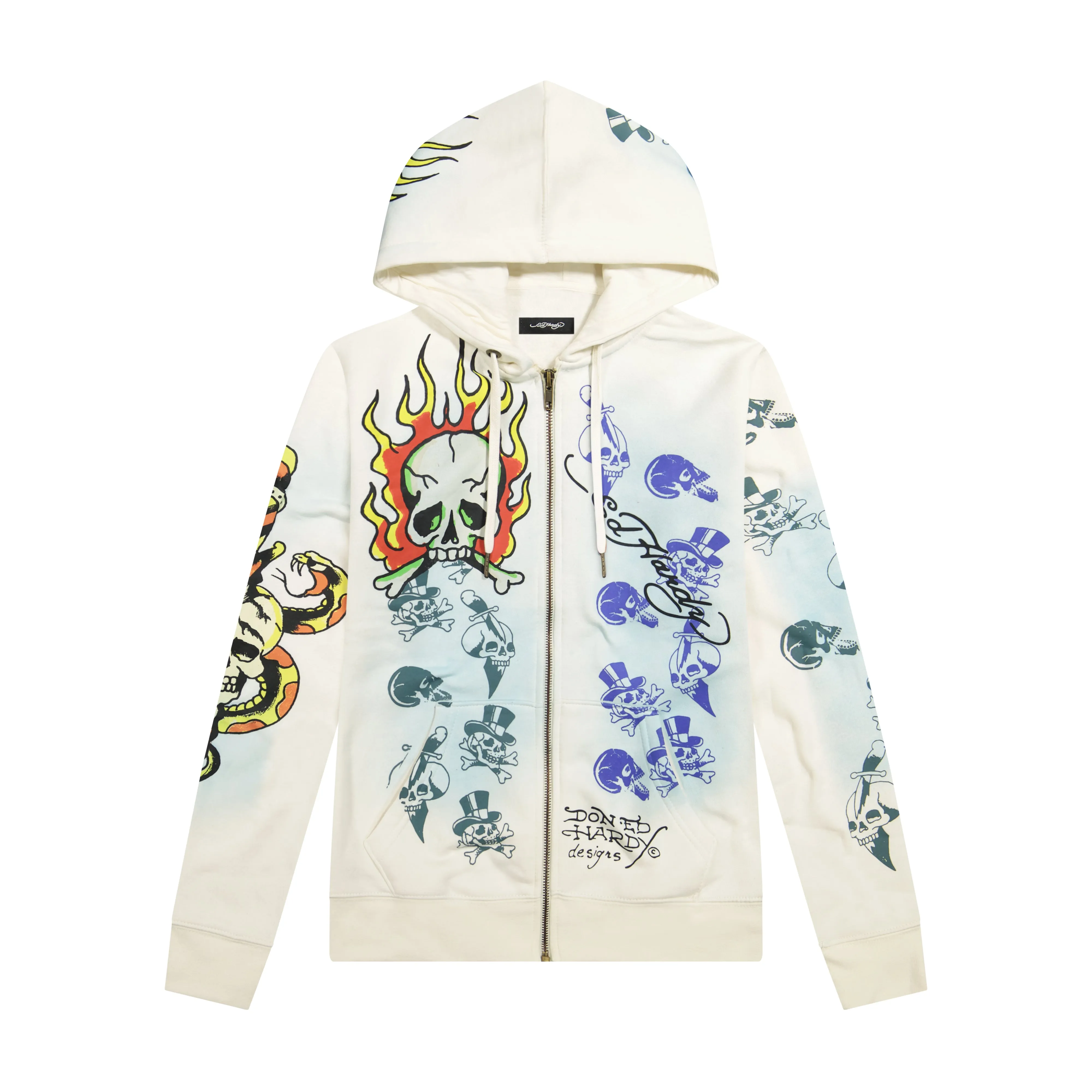 Skulls Long Fleece Hoodie sold by Ed Hardy