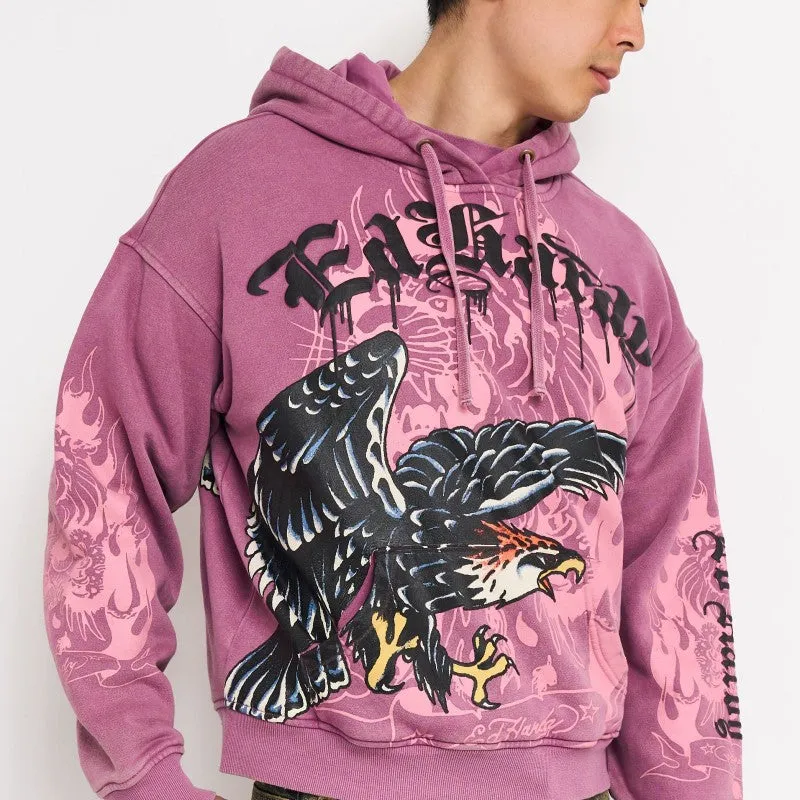 Eagle Boxy Fleece Hoodie made by Ed Hardy
