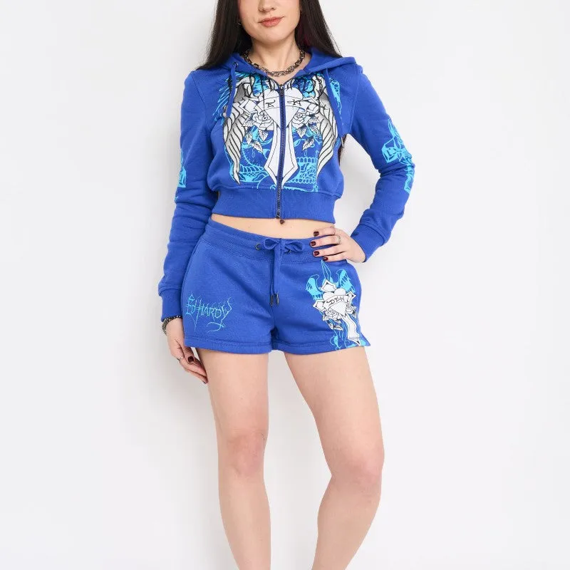 Cross Wings Y2K Fleece Shorts sold by Ed Hardy