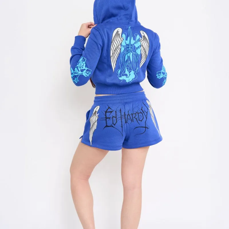 Cross Wings Y2K Fleece Shorts sold by Ed Hardy product image thumbnail 2