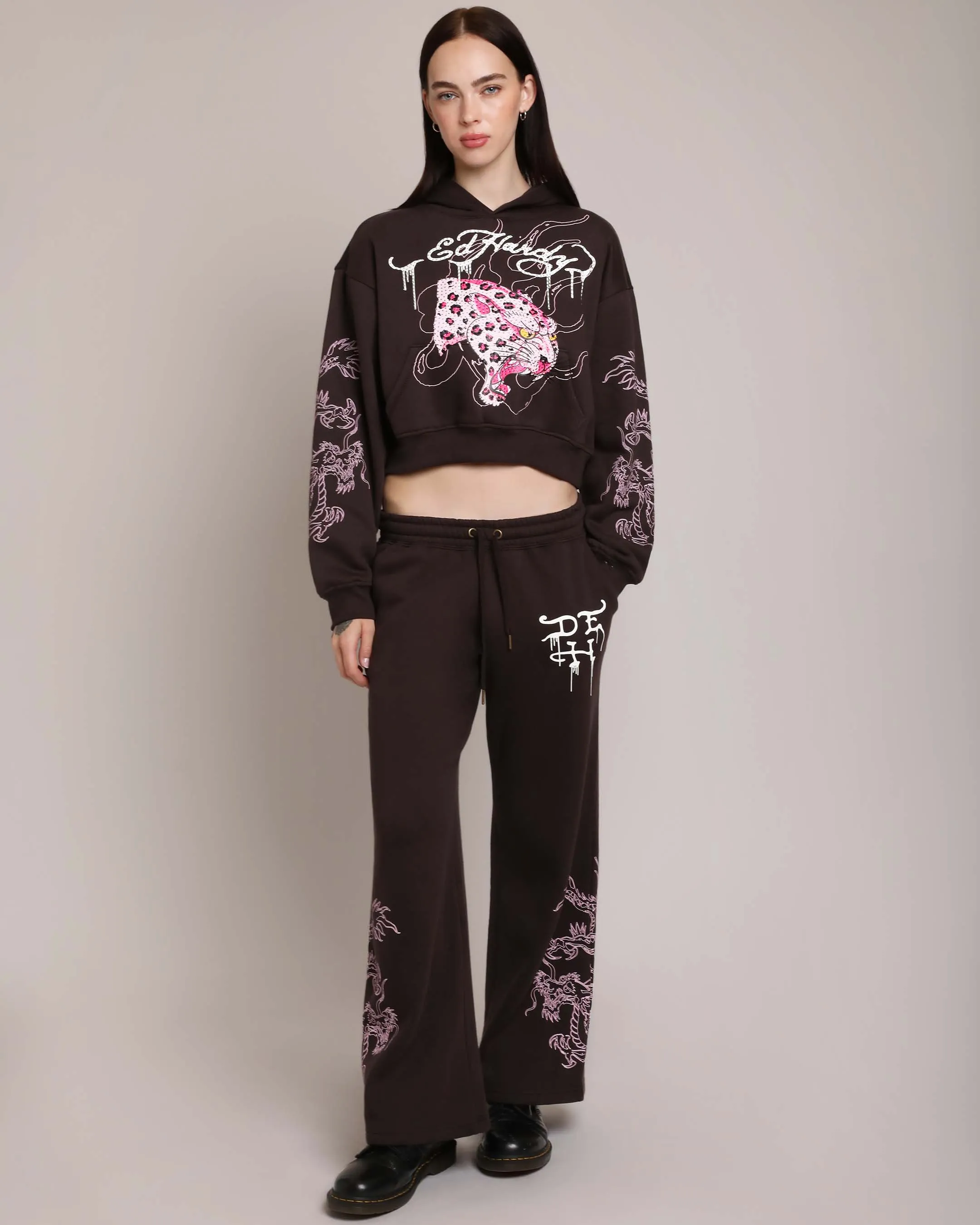 Pink Leopard Rhinestone Sweatpant sold by Ed Hardy product image thumbnail 4