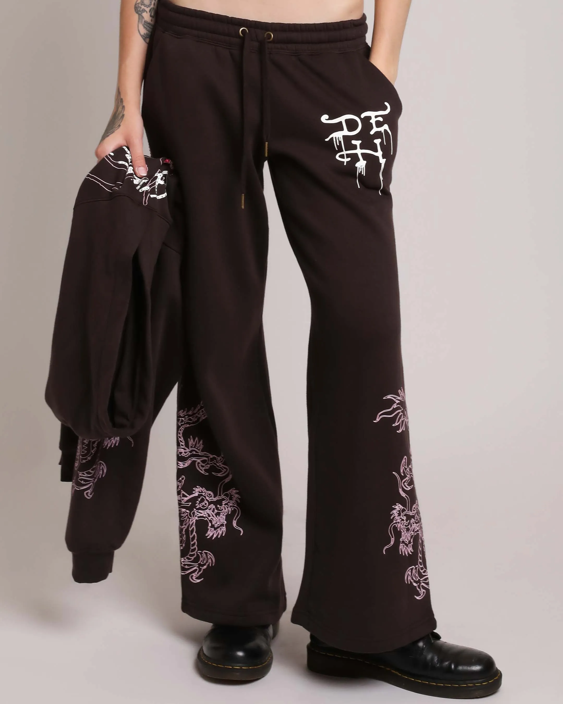Pink Leopard Rhinestone Sweatpant sold by Ed Hardy