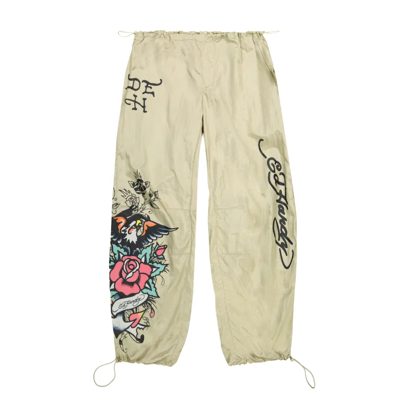 Eagle Anchor Nylon Parachute Pants sold by Ed Hardy