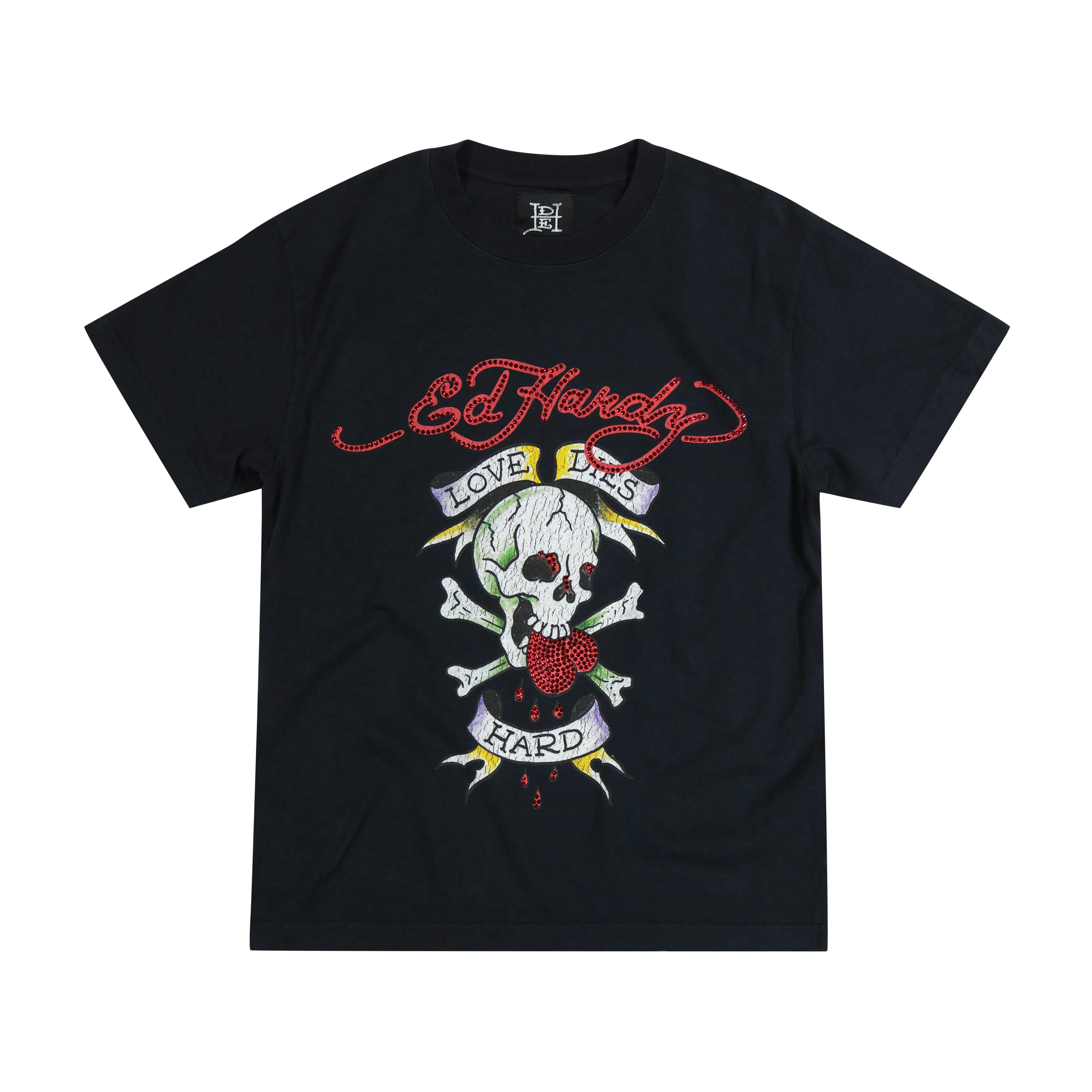 Limited Edition - Rhinestone Love Dies Hard Skull Tee sold by Ed Hardy