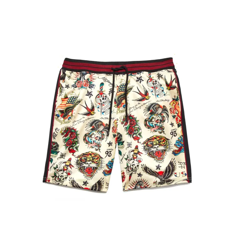 Slim Fit Printed Track Short sold by Ed Hardy