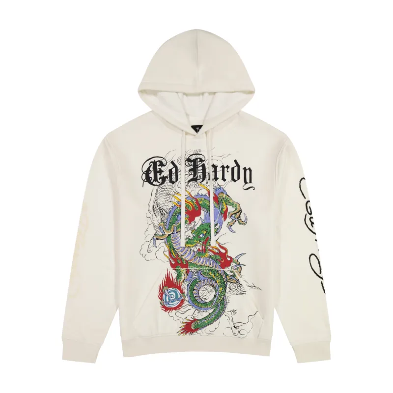 Japan Dragon Ivory Pullover Hoodie sold by Ed Hardy