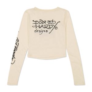 Rhinestone Hearts Long Sleeve Baby Tee sold by Ed Hardy