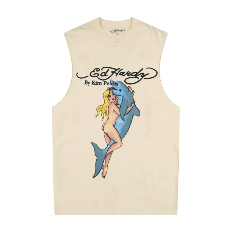 Dolphin Girl Cut Off Tee sold by Ed Hardy