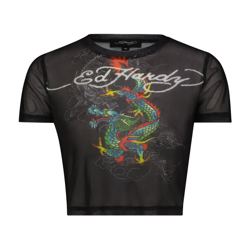 Dragon Print Mesh Shirt sold by Ed Hardy