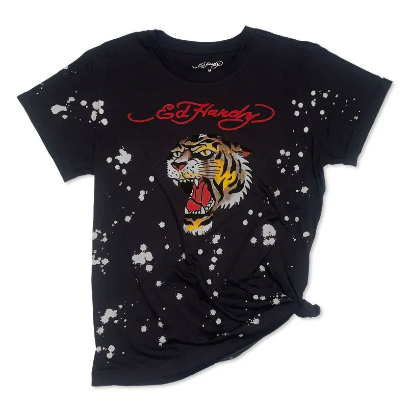 Bleach Tiger Head Side Tie Boyfriend Tee sold by Ed Hardy