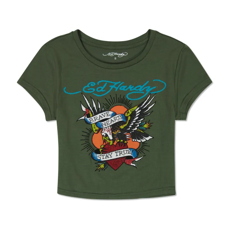 Brave Eagle Rhinestone Baby Tee sold by Ed Hardy