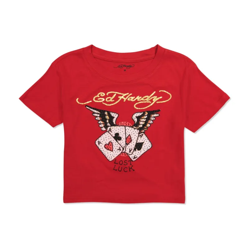 Rhinestone Aces Baby Tee sold by Ed Hardy