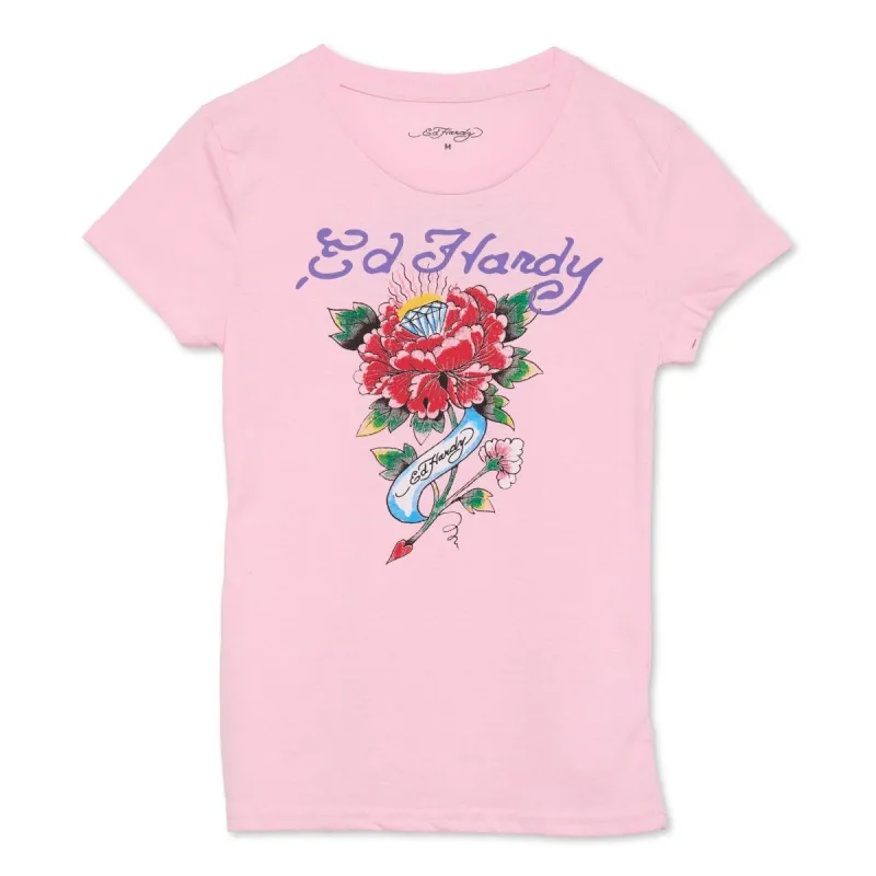 Diamond Flower Fitted Tee sold by Ed Hardy