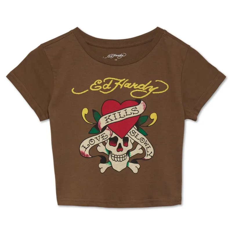 Skull Rose Baby Tee sold by Ed Hardy
