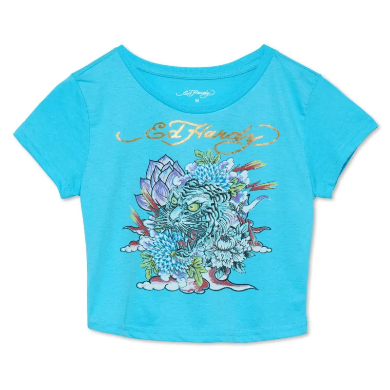 Floral Tiger Baby Tee sold by Ed Hardy