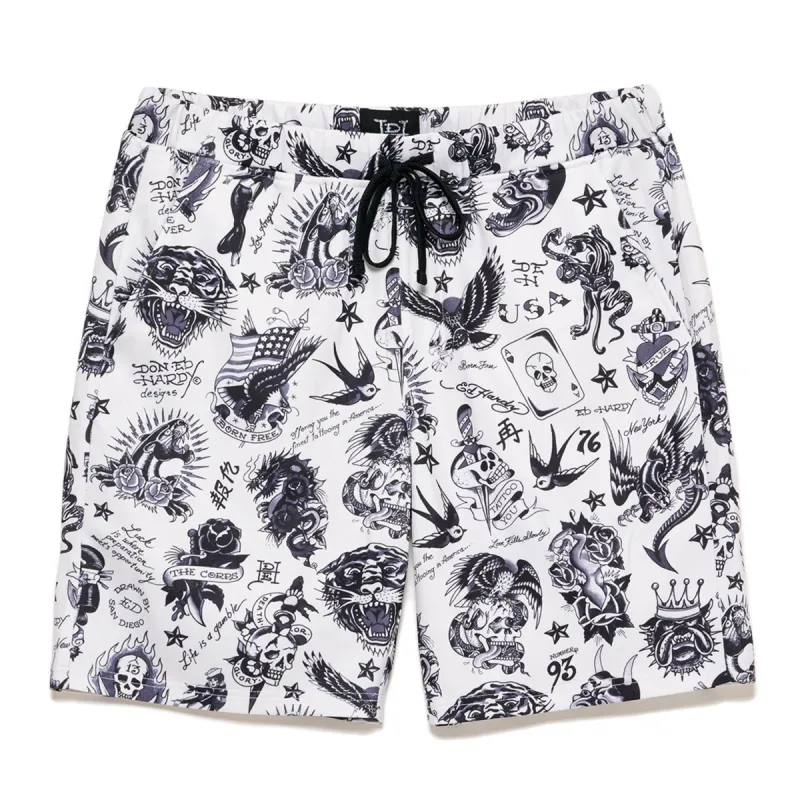 Off White Flashboard Print Short sold by Ed Hardy