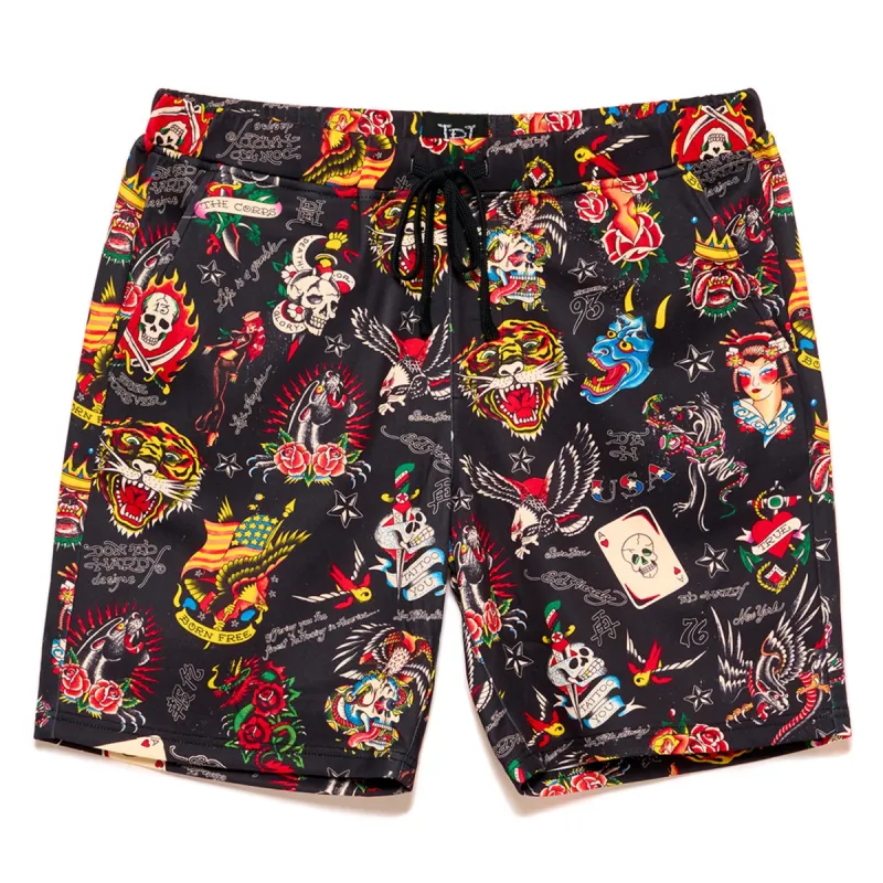 Black Flashboard Print Short sold by Ed Hardy