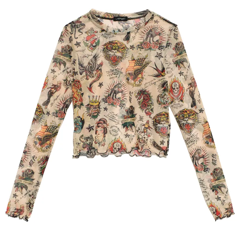 Y2k Womens Mesh Flashboard Top sold by Ed Hardy