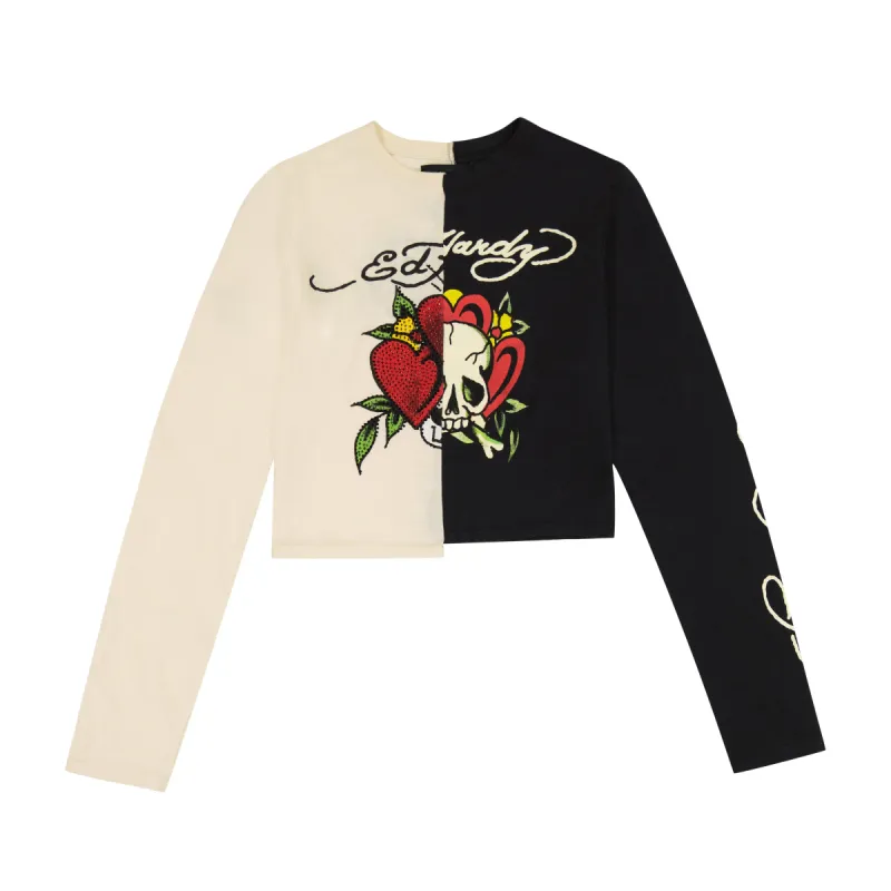 One of a Kind Split Baby Tee sold by Ed Hardy