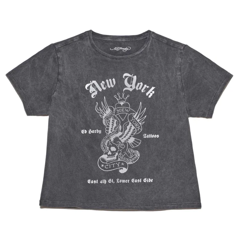 Womens "New York Eagle" Cropped Tee sold by Ed Hardy