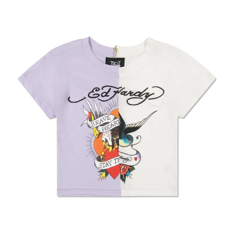 One of a Kind Split Baby Tee sold by Ed Hardy