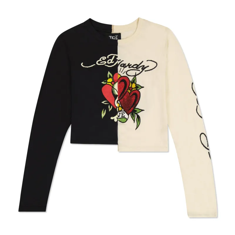 One of a Kind Split Baby Tee sold by Ed Hardy