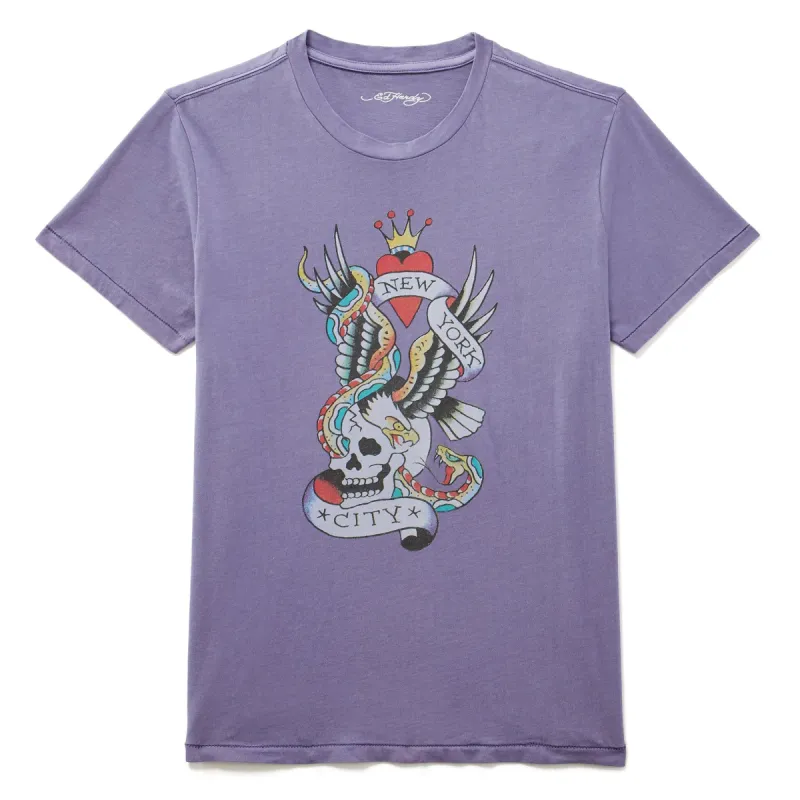 Women's Eagle Heart Skull Boyfriend Tee sold by Ed Hardy