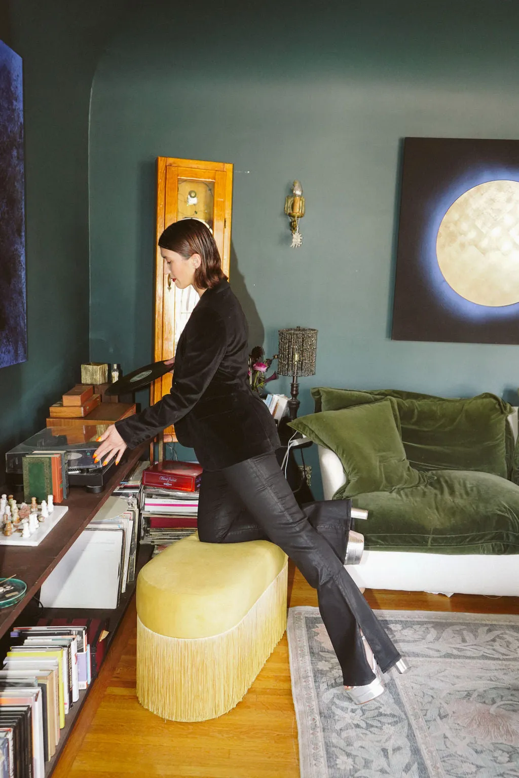 Lark Bootcut Pull On Pant With Split || Black Coated sold by Edwin