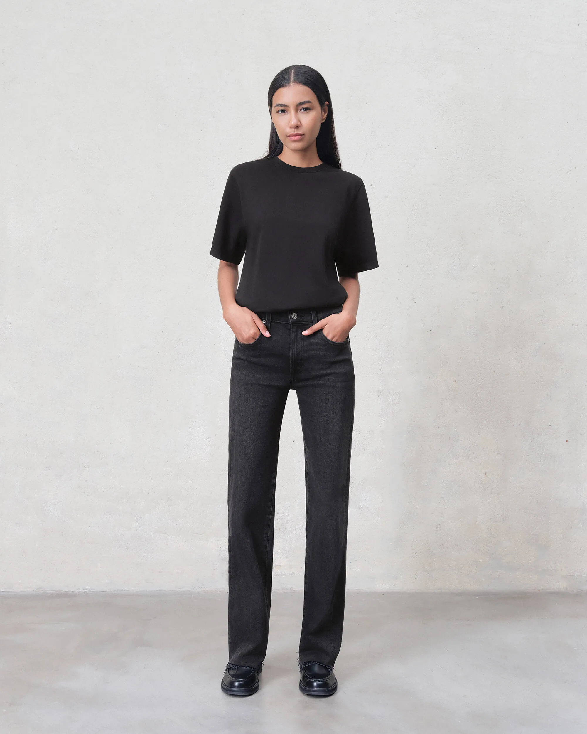 Marli Wide Leg Raw Hem || Fog sold by Edwin