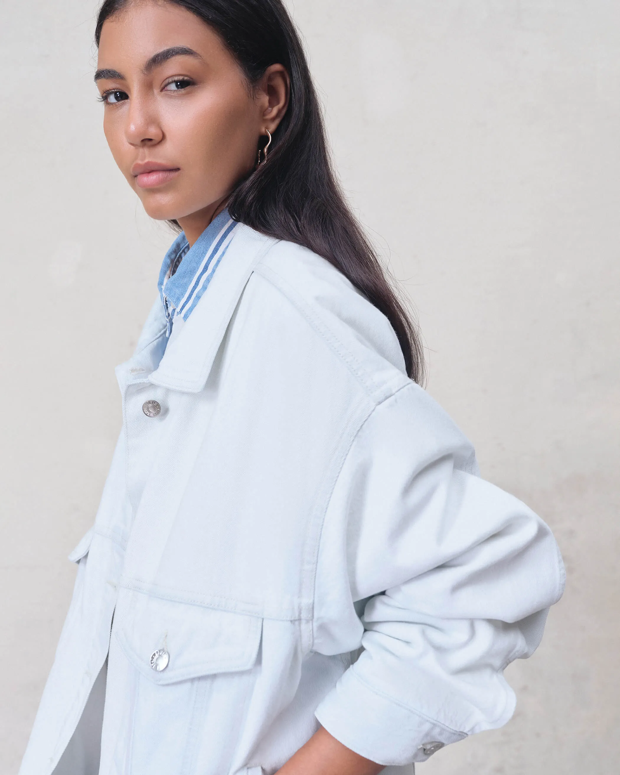 Cameron Trucker Jacket || White Dove sold by Edwin product image thumbnail 2