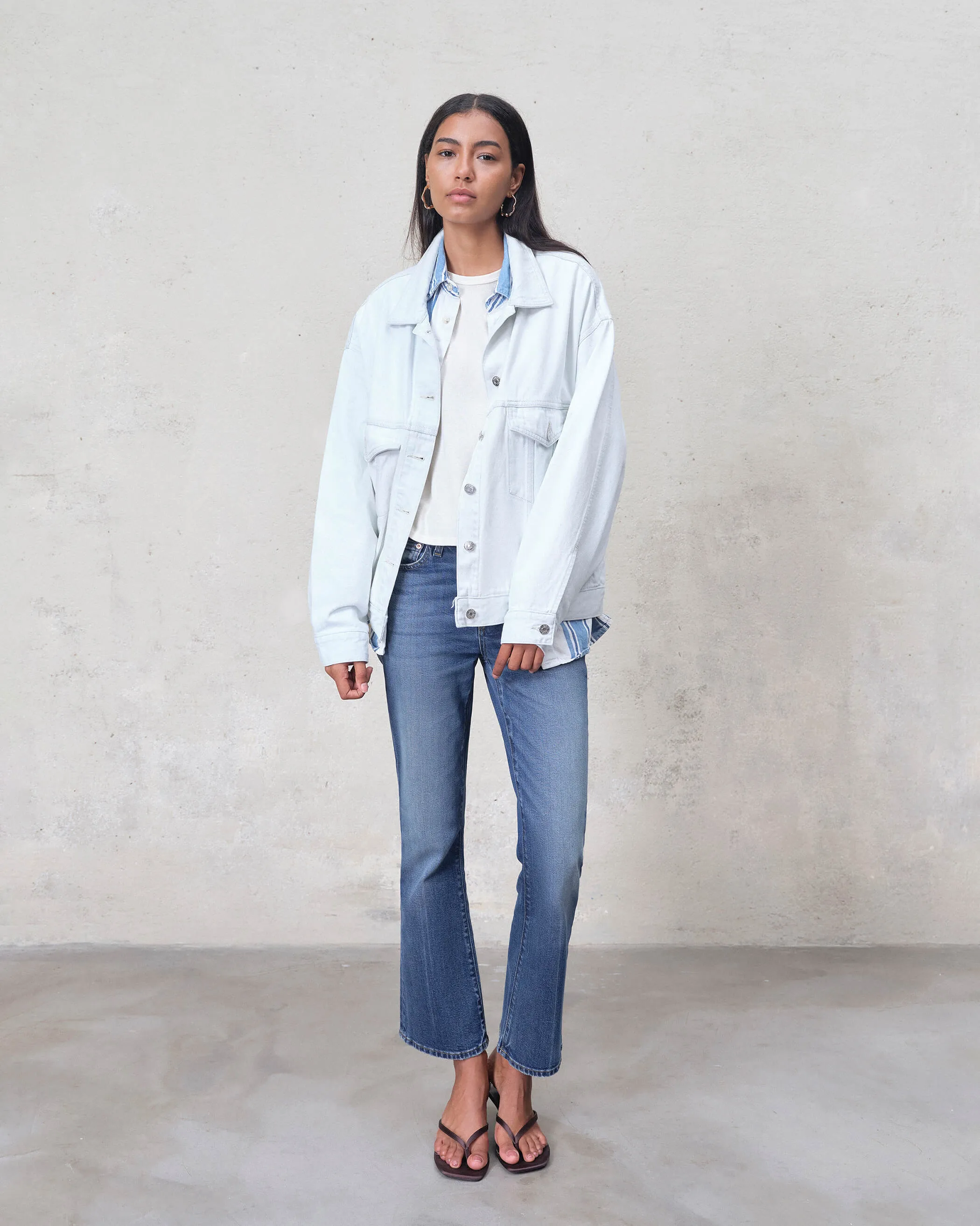 Cameron Trucker Jacket || White Dove sold by Edwin product image thumbnail 3