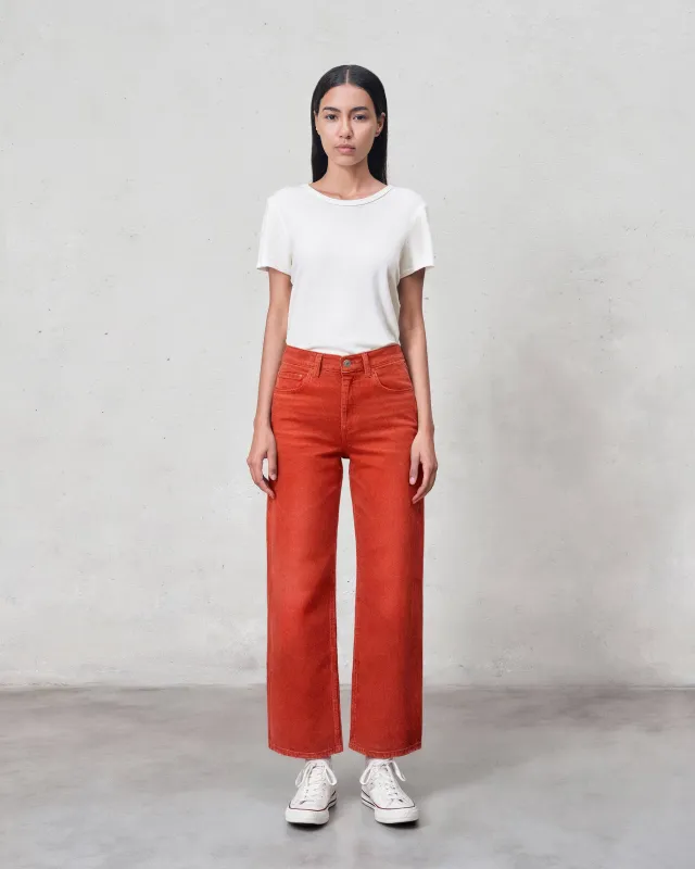 Marli Wide Leg Ankle || Flame Scarlet sold by Edwin