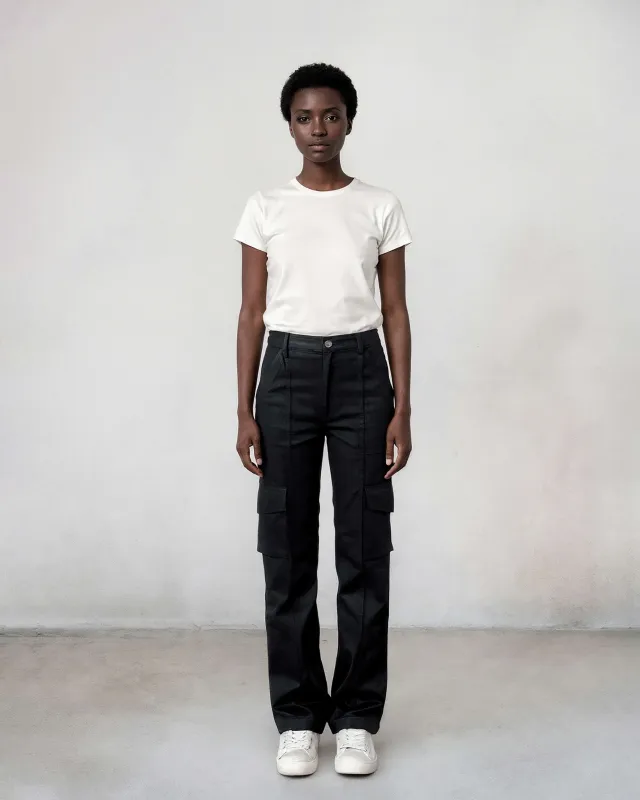 Keegan Cargo Pant || Coated Black sold by Edwin