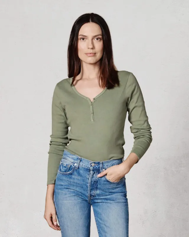 Henley Long Sleeve || Vintage Green sold by Edwin