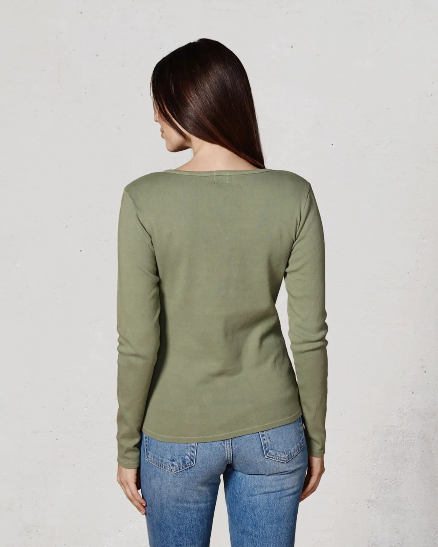 Henley Long Sleeve || Vintage Green sold by Edwin product image thumbnail 4