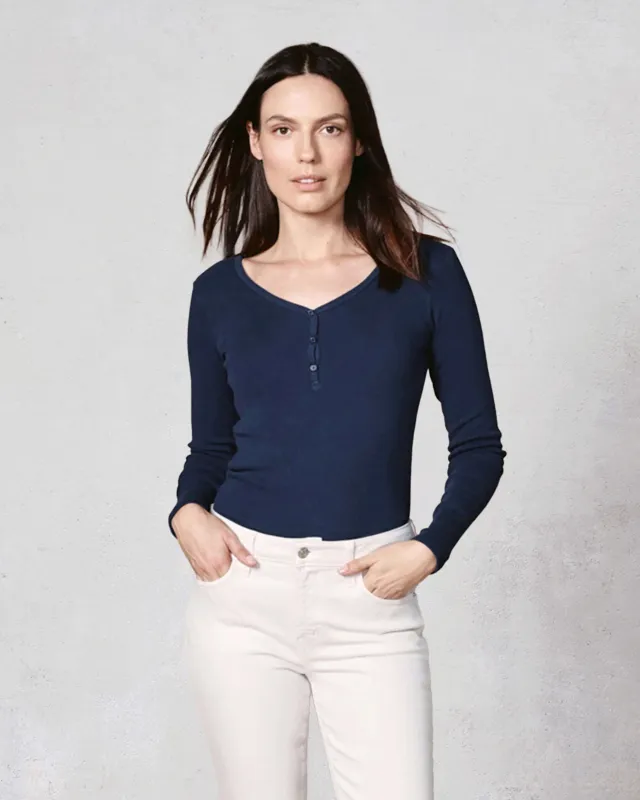 Henley Long Sleeve || Vintage Navy sold by Edwin