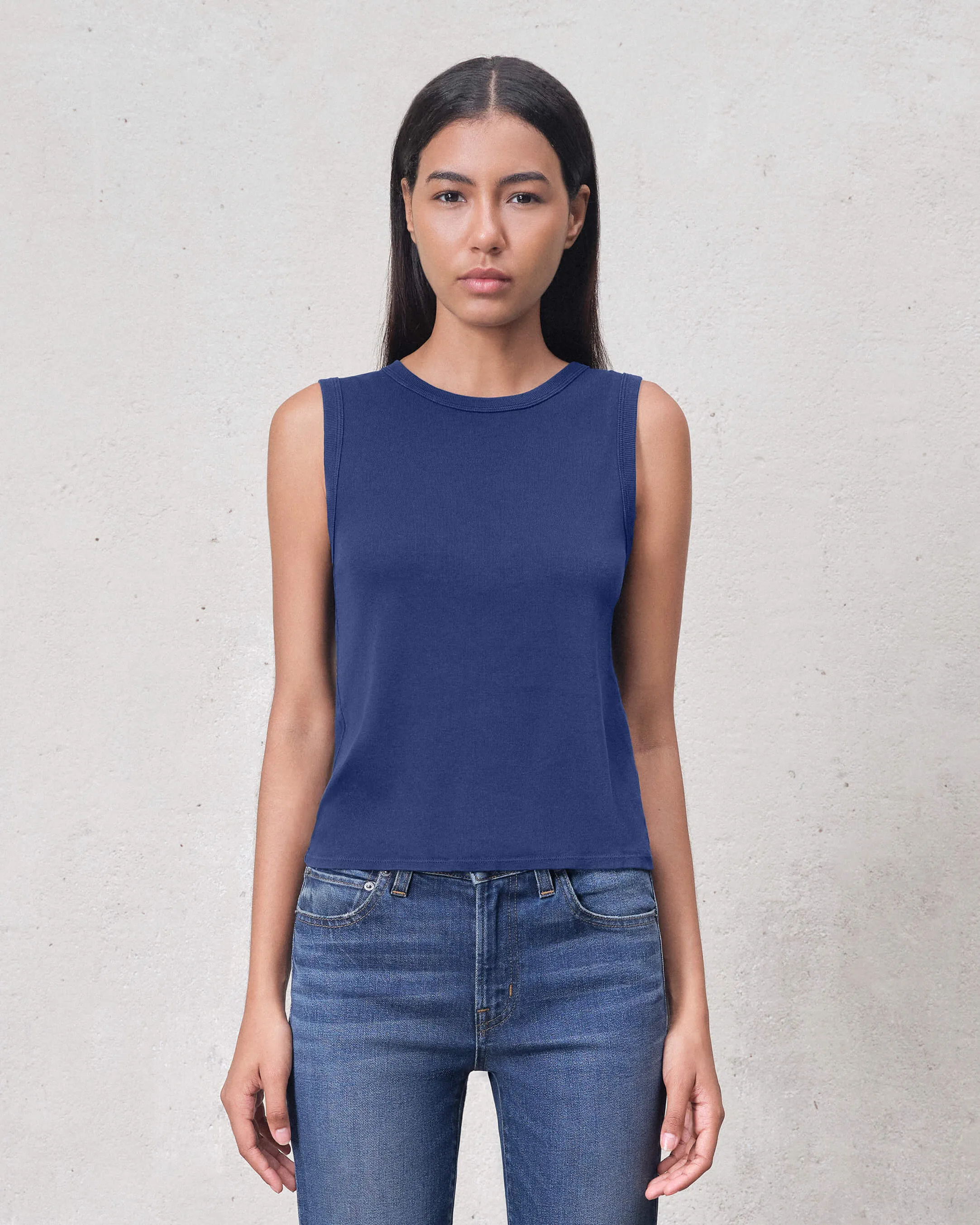 Muscle Tank || Vintage Navy sold by Edwin