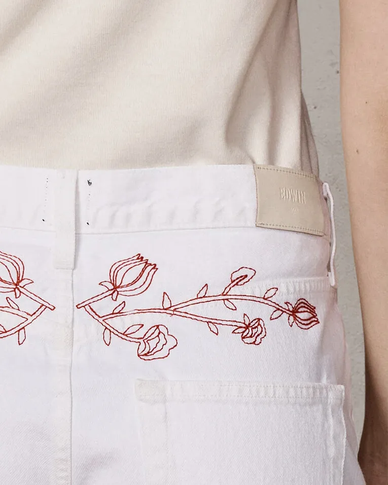 Cai Cut Off Short || White Noise Embroidery sold by Edwin product image thumbnail 4