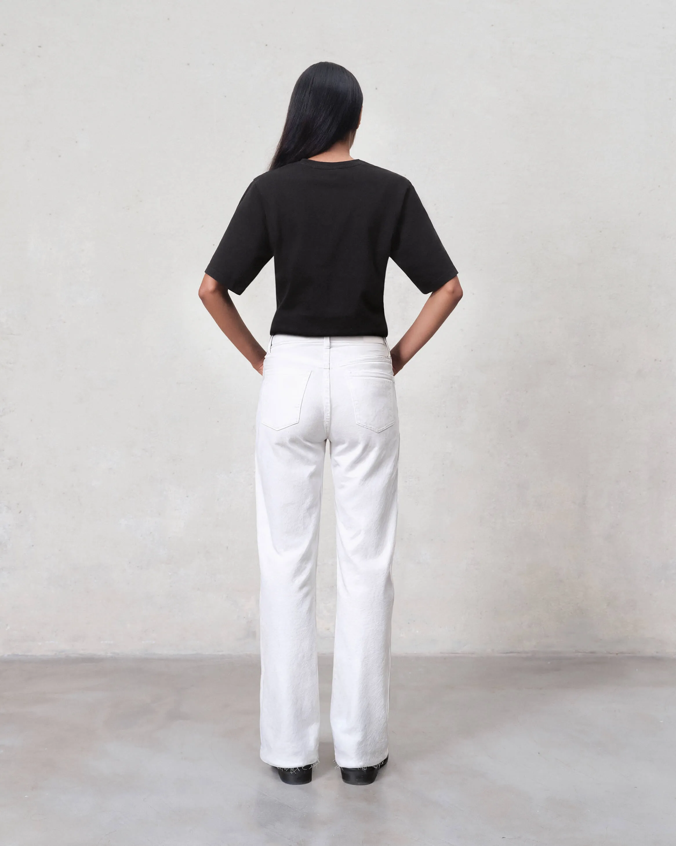 Marli Wide Leg With Raw Hem || Parchment sold by Edwin product image thumbnail 2