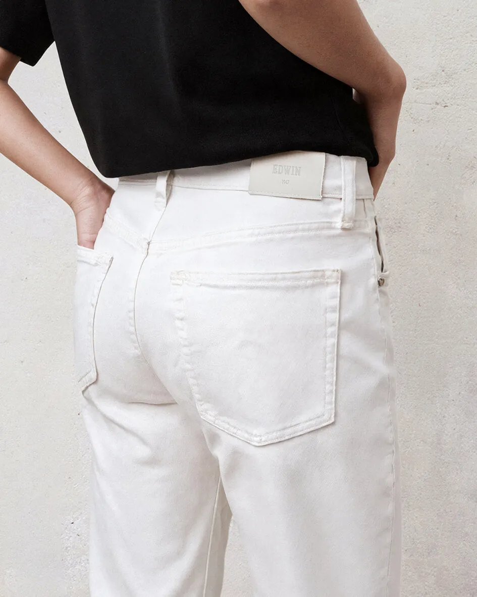 Marli Wide Leg With Raw Hem || Parchment sold by Edwin product image thumbnail 4