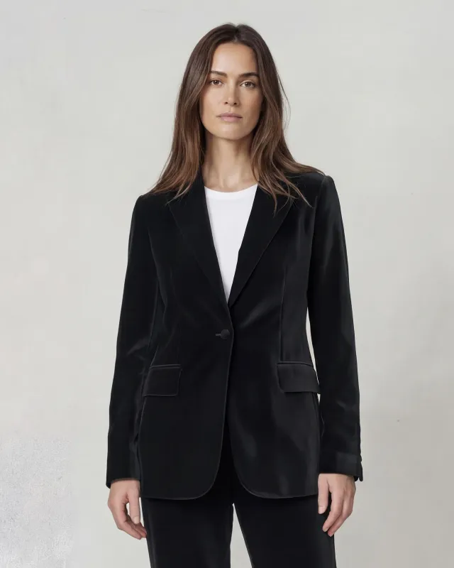 Velvet Blazer || Black sold by Edwin