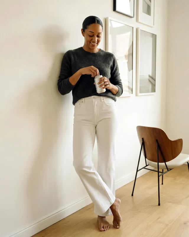 Marli Wide Leg Ankle || Eggshell made by Edwin